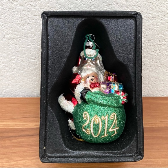 2014 CELEBRATIONS By Christopher RADKO  Mercury Glass Handblown Santa Ornament - Picture 4 of 16